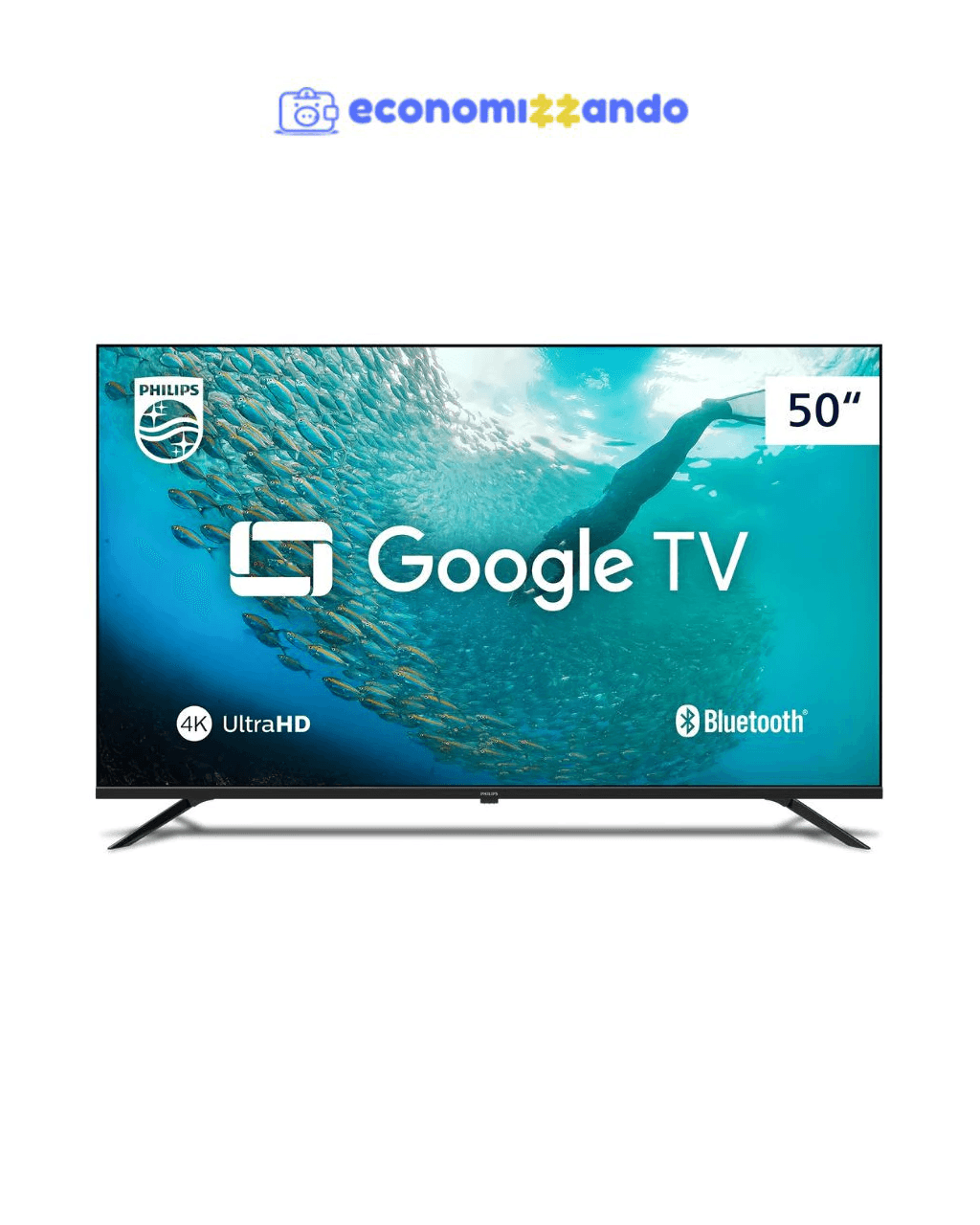 Tv Philips Smart Google Tv 4K HDR 50 Comando de Voz Dolby Audio 50PUG7019