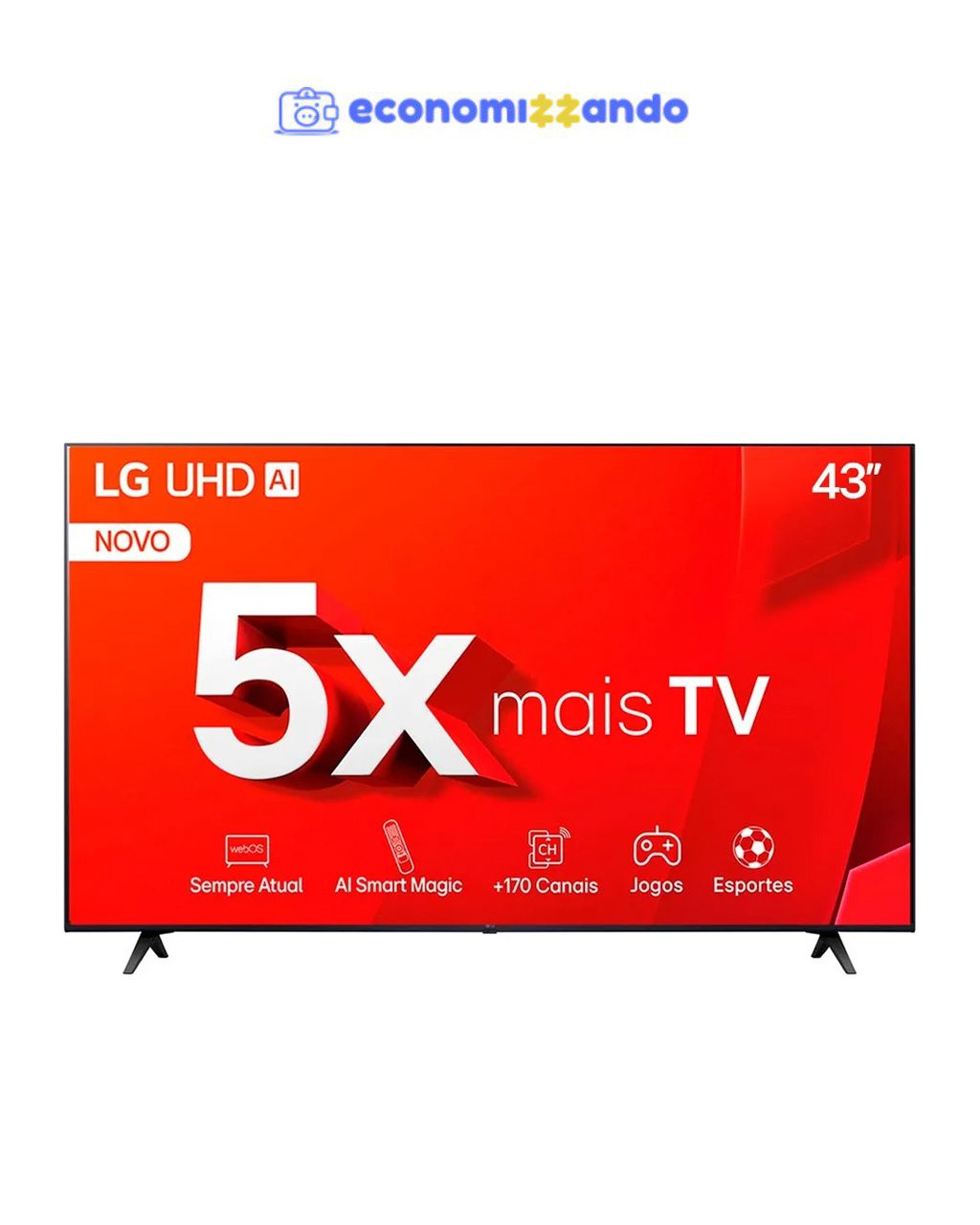 Smart Tv De 43 LG Tu801c 43tu801c0sa Com Tela Led 4k - Preto