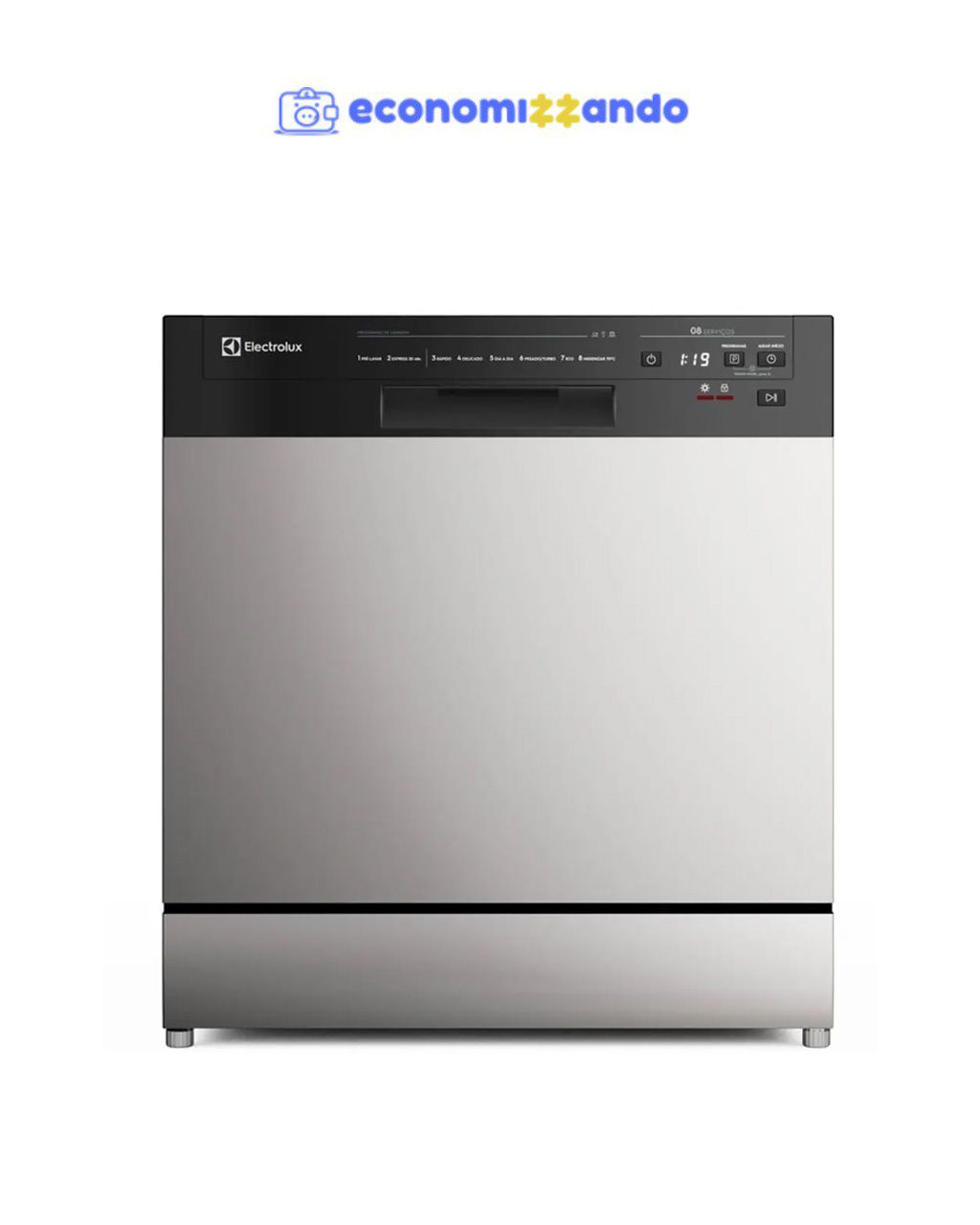Lava-Louça Electrolux 8 Serviços Inox com Programa Lava e Seca 50' (LS08E)