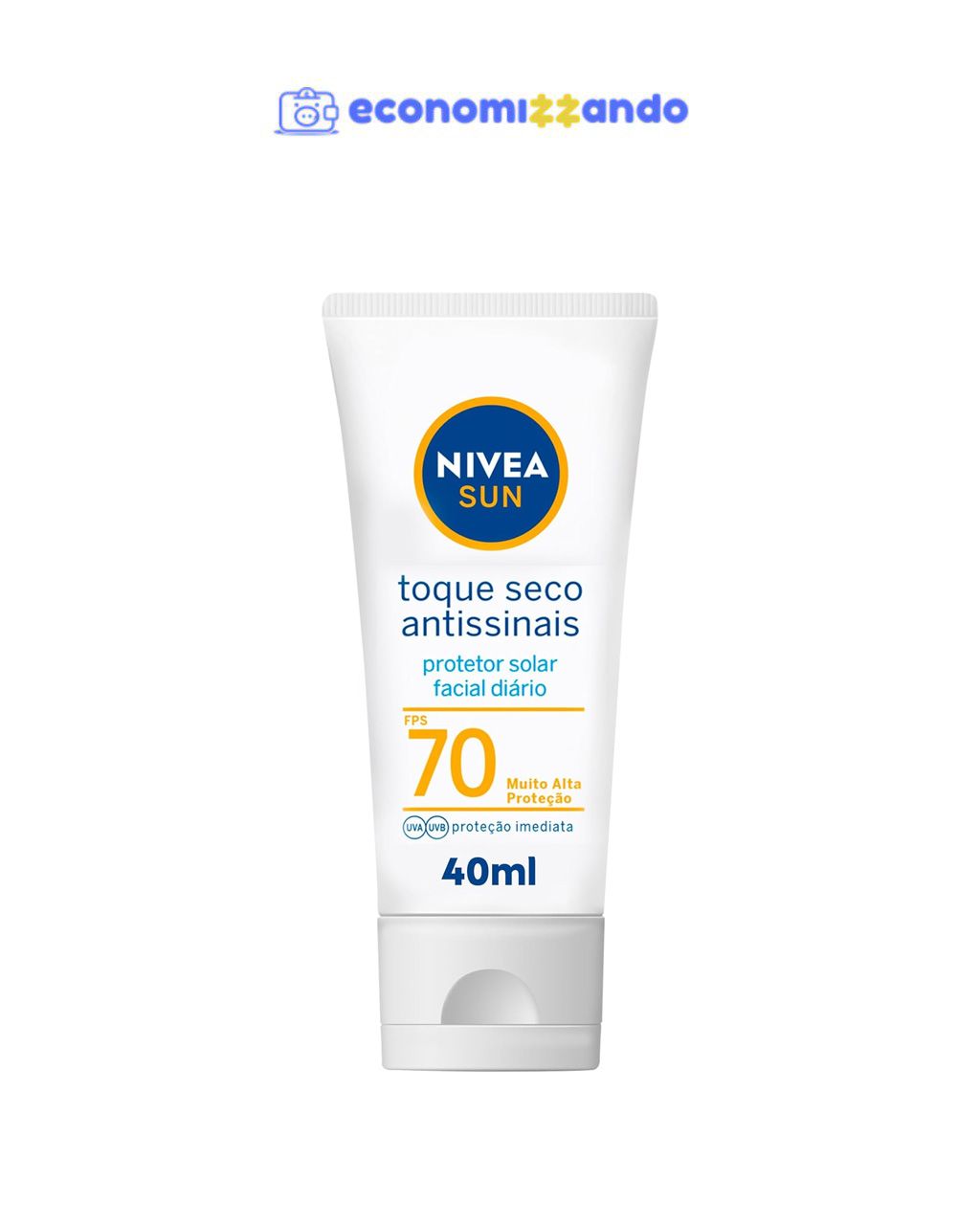NIVEA SUN Protetor Solar Facial Toque Seco Antissinais FPS 70 40ml