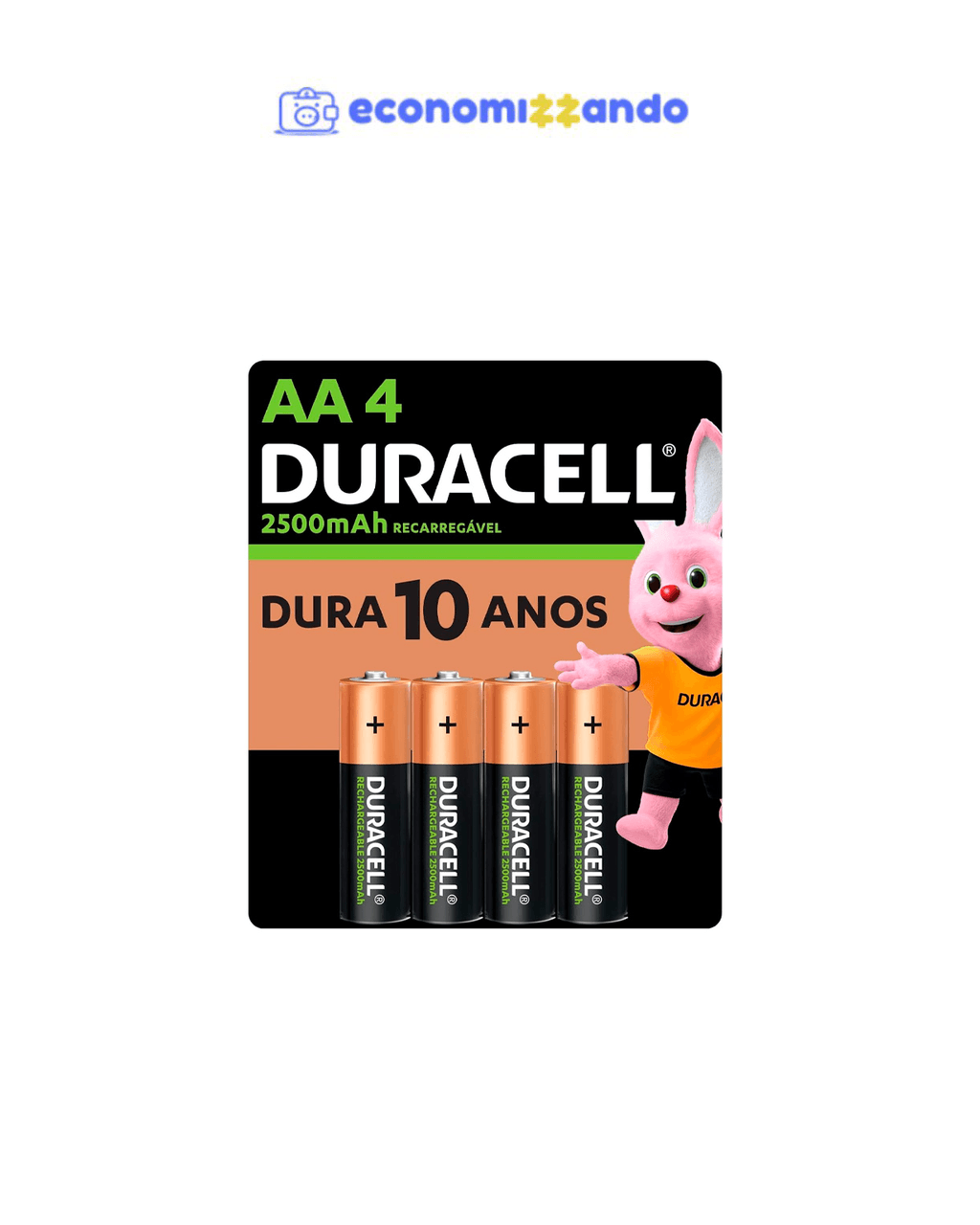 Pilha Recarregável AA Duracell 4 Unidades