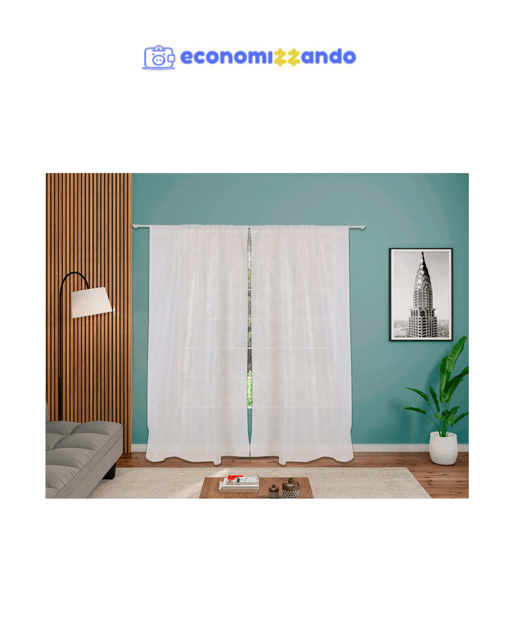 Cortina Lartex Voil Gelo End 230x270cm