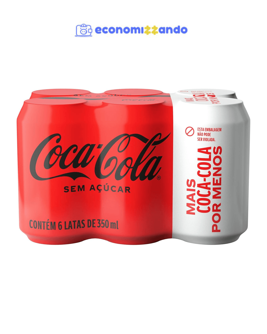 Pack de Coca-Cola sem Açúcar 350Ml 6 unidades