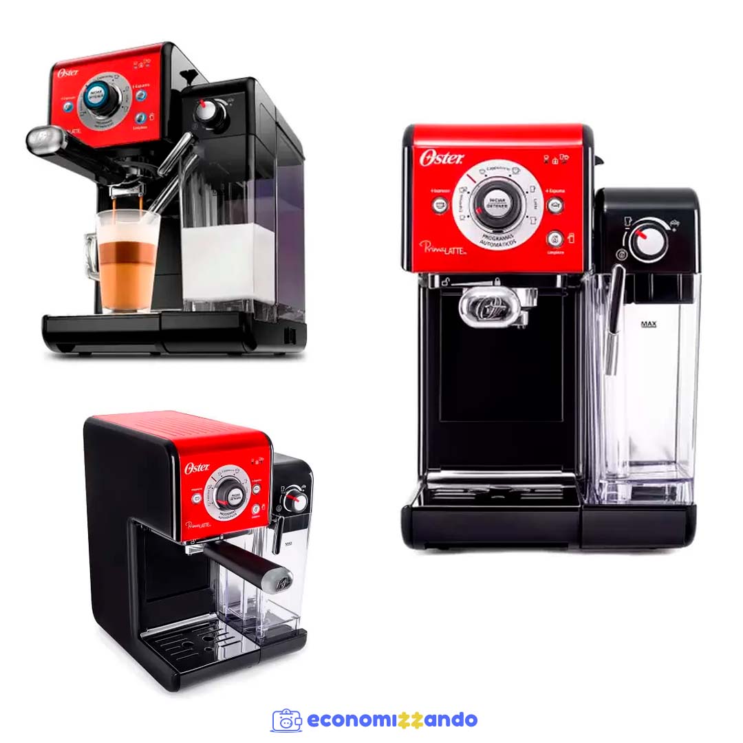 Cafeteira Expresso Oster PrimaLatte Xpert 1170W, Preto e Vermelho - BVSTEM6702R-017