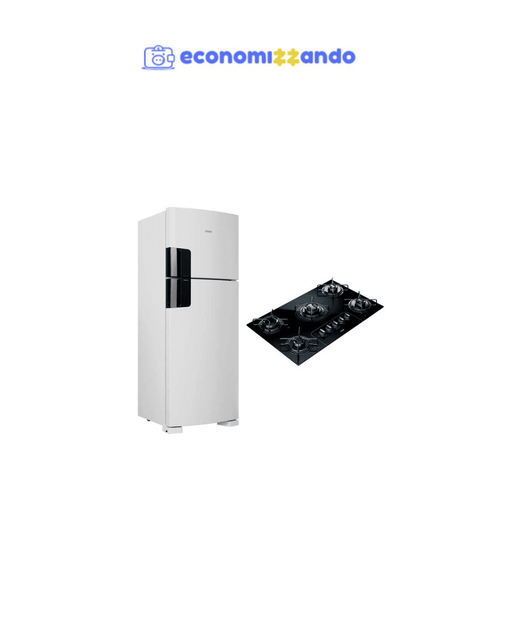 Geladeira Consul Frost Free Duplex 451L Branca CRM53FB 127V + Cooktop 5 Bocas Consul Facilite CD075 