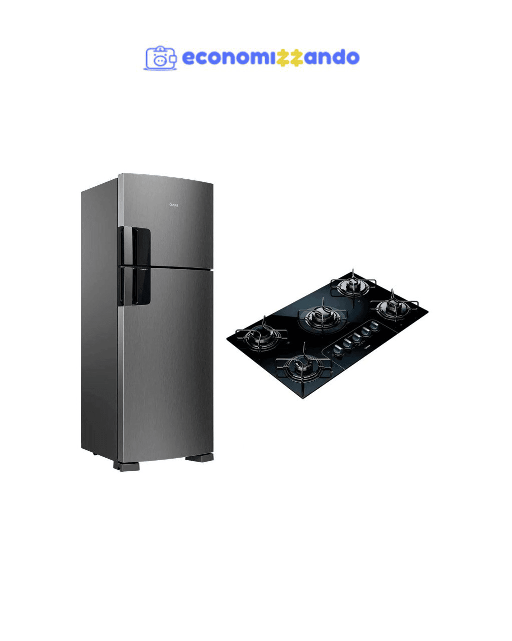 Geladeira Consul Frost Free Duplex 451L Branca CRM53FB 127V + Cooktop 5 Bocas Consul Facilite CD075