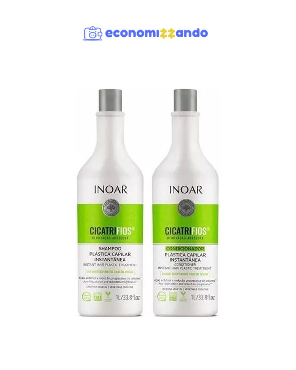Kit Shampoo + Condicionador Plástica Capilar Inoar Cicatrifios Squeeze 1l Cada