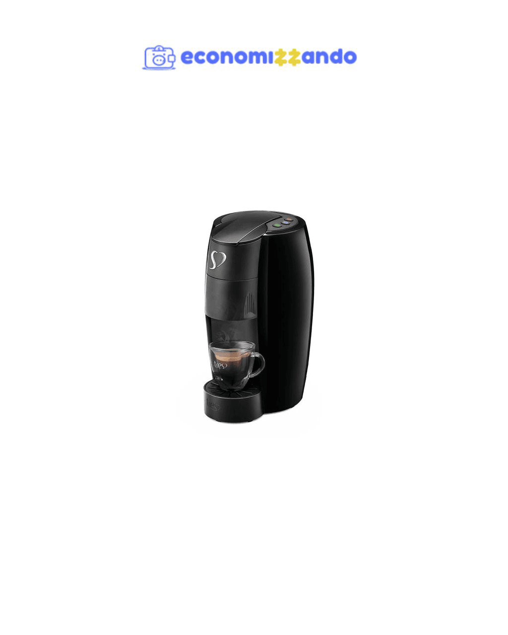 Cafeteira Espresso LOV Preta Automática Logo Cromado - TRES 3 Corações