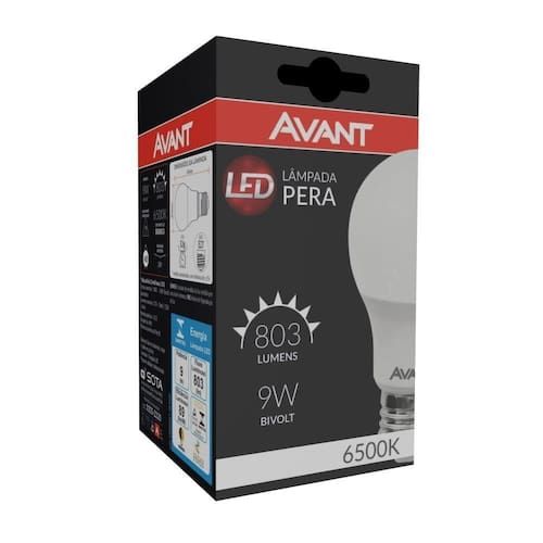 Lâmpada Led Avant 9W E27 6,5K Branca 25000H 810 Lúmens