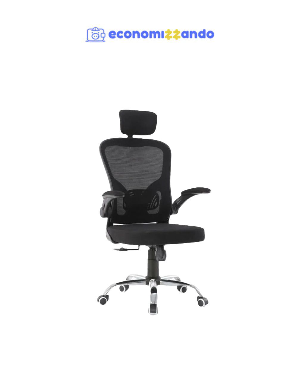 Cadeira De Escritório Ergonômica Giratória B100 Com Estofado Mesh com Ajuste Lombar