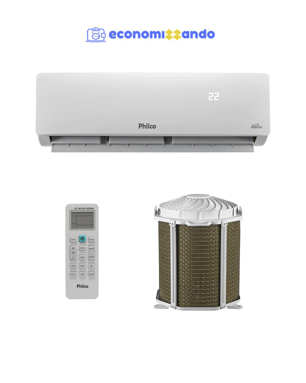 Ar Condicionado Hw Eco Inverter Pac12fc Philco 12k Frio Cor Branco