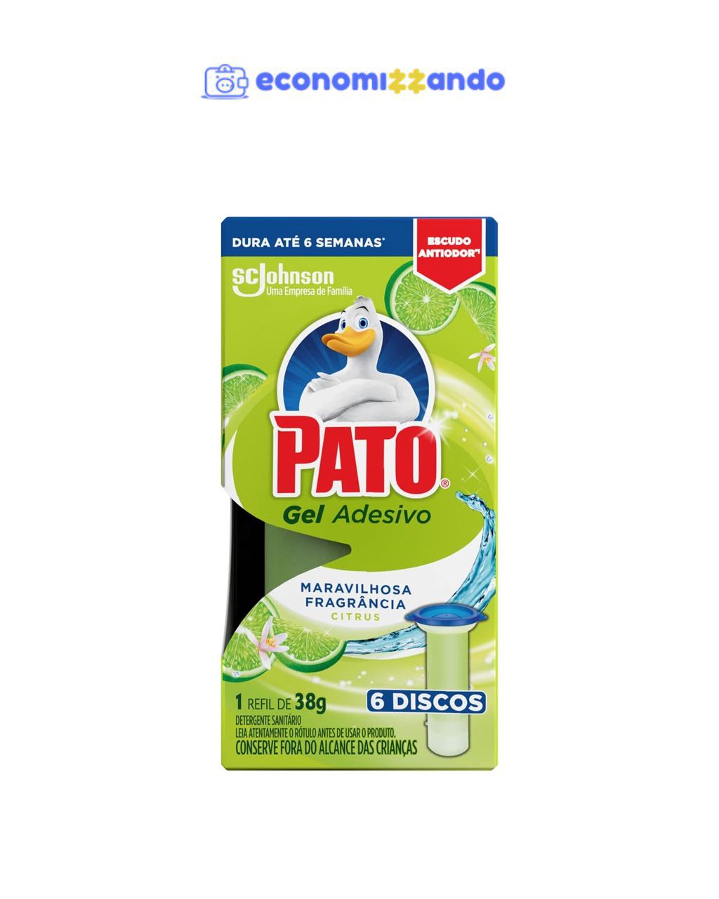 Pato Desodorizador Sanitário Gel Adesivo 1 Refil Citrus (Min. 2UN.)