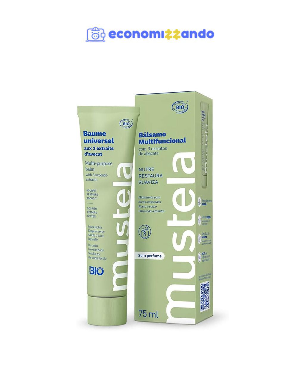 Mustela Bálsamo Multifuncional 75ml -  Para Bebês, Crianças e toda a Família
