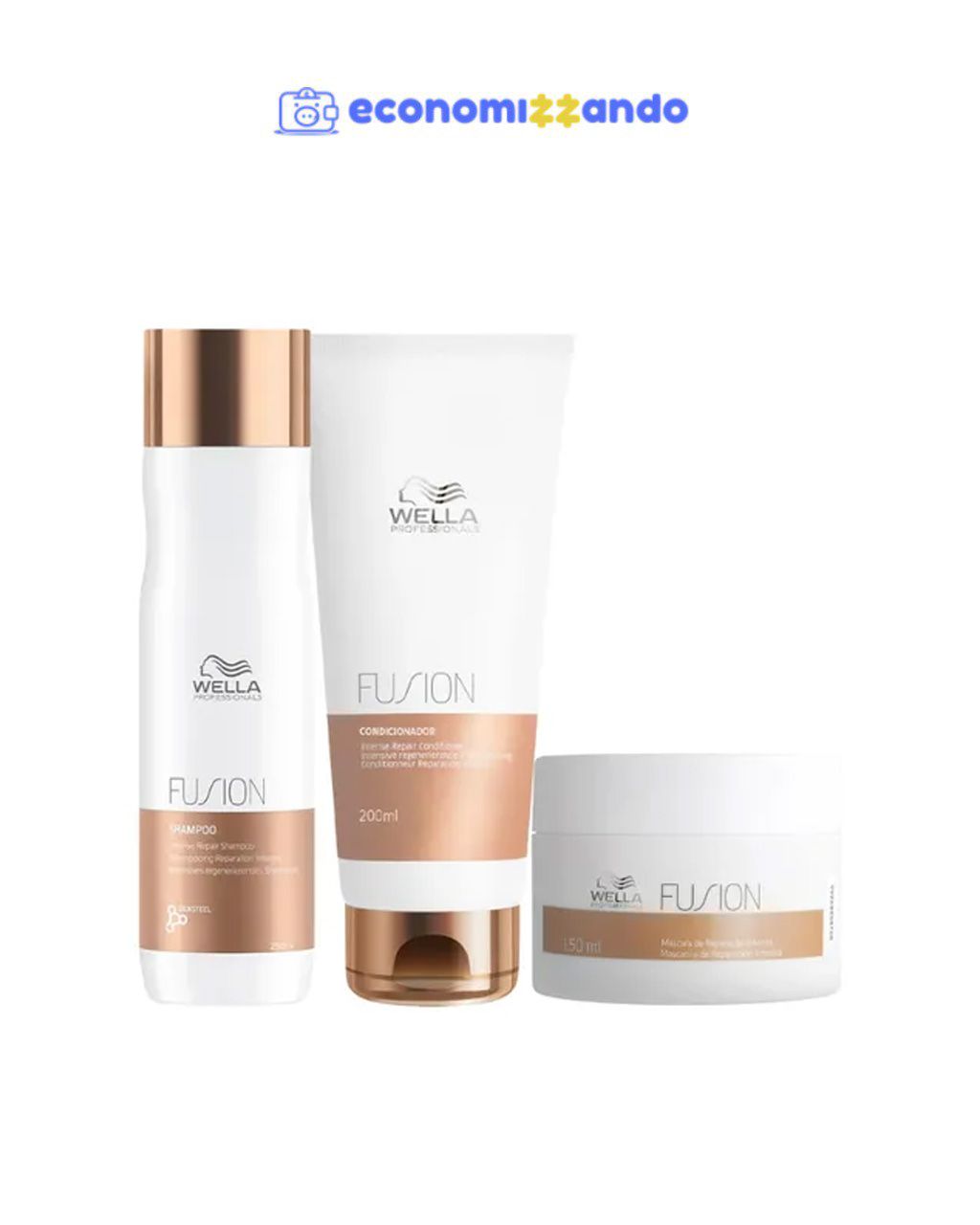 Wella Fusion Shampoo + Condicionador + Mascara Reconstrução