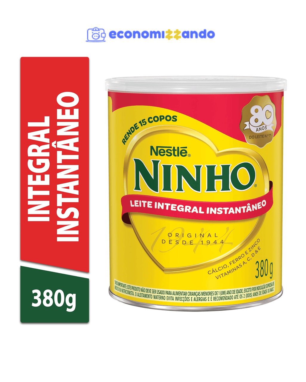 Leite Pó Instantâneo Integral Ninho Lata 380g