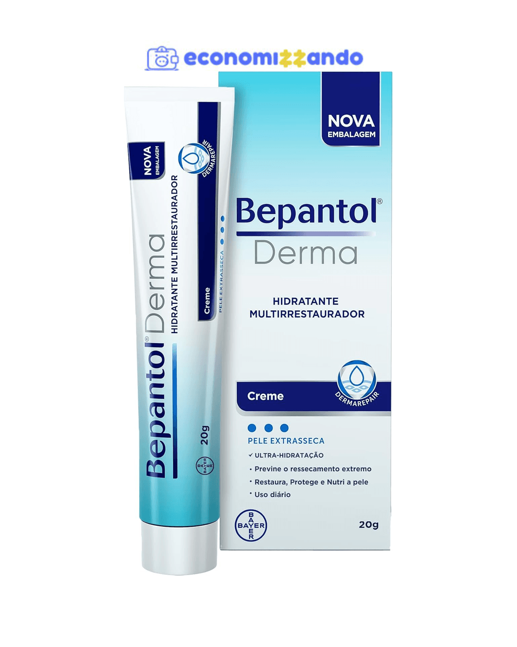 Bepantol Derma Hidratante Multirrestaurador, para Pele Seca e Extrasseca, 20g