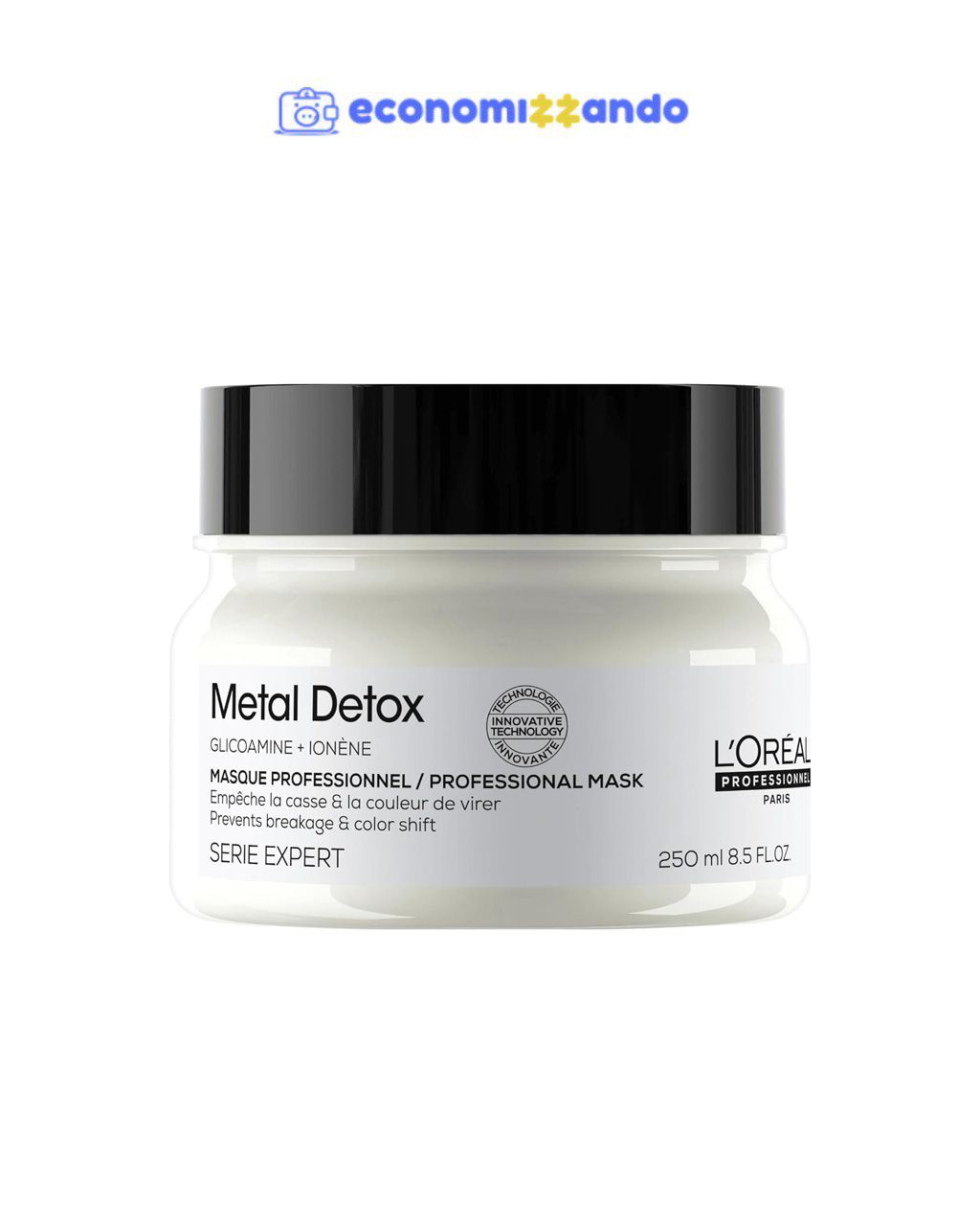 L'Oréal Professionnel Máscara Metal Detox, para maciez, brilho 