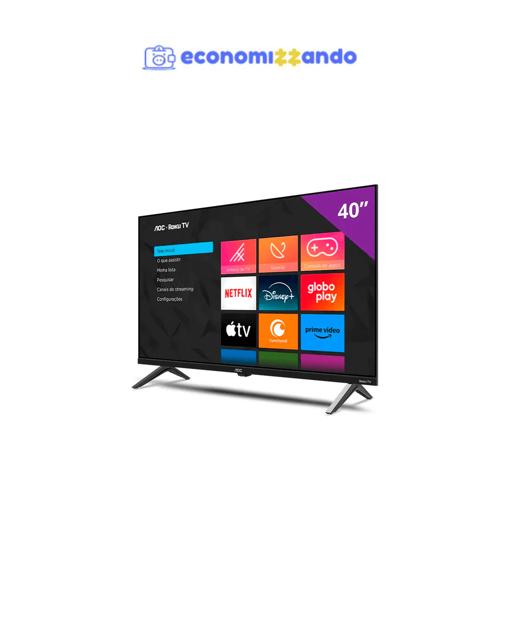 Smart TV LED AOC 40 Polegadas Full HD Roku 40S5045/78