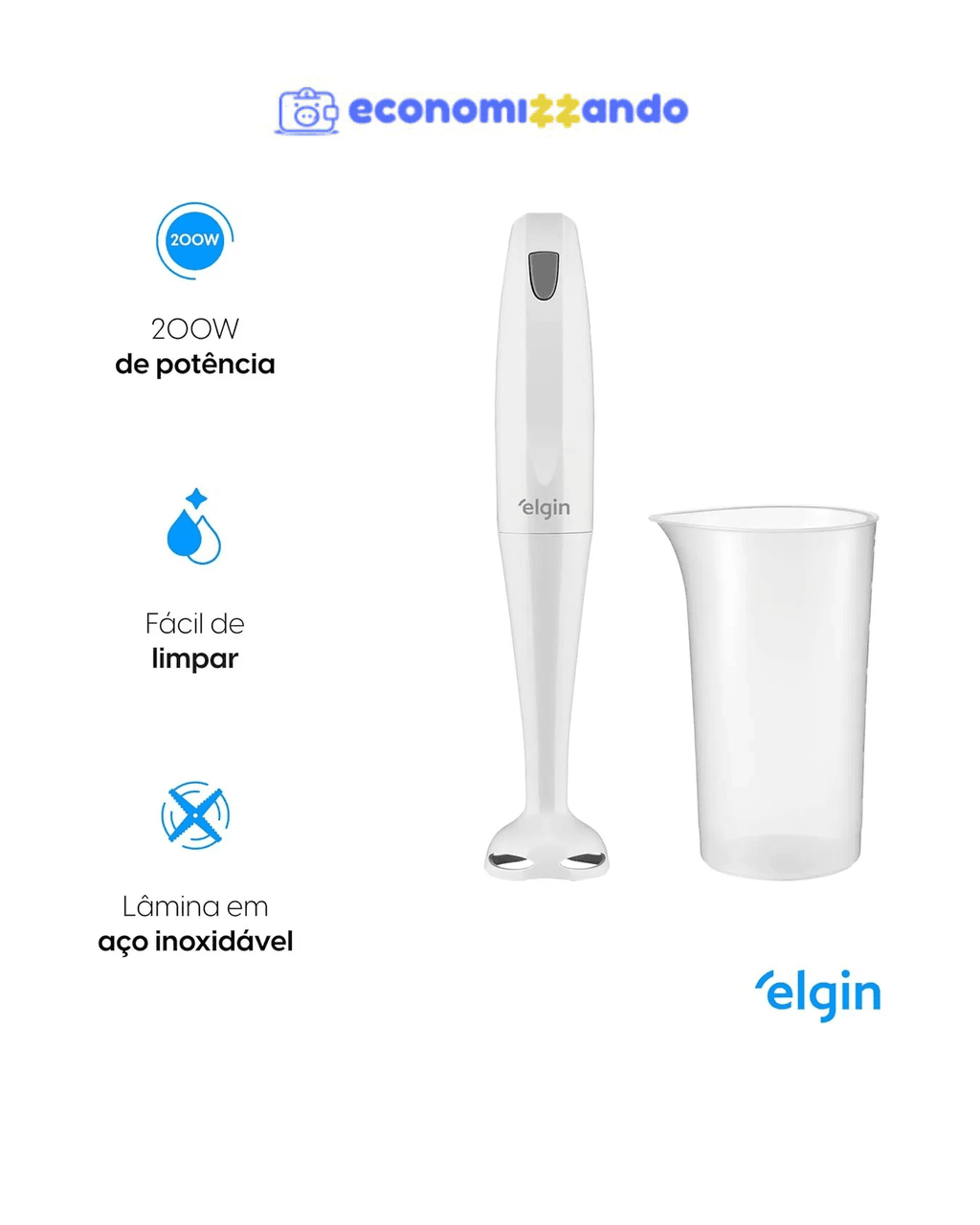 Mixer De Mão 200w Compacto Leve E Ergonômico MIX1001 Elgin