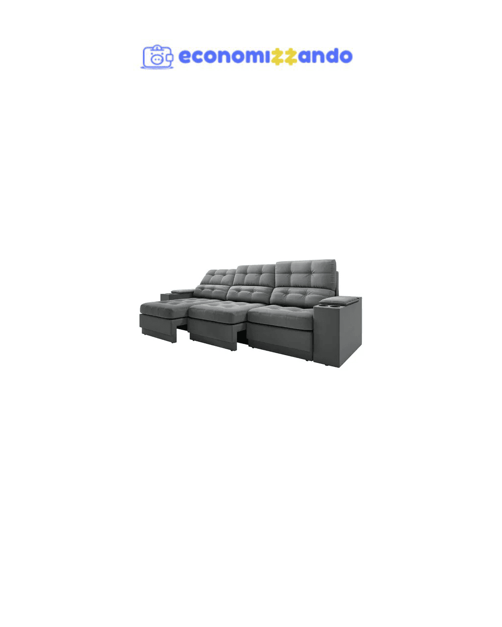  Sofá Retrátil e Reclinável c/ Porta USB Eureka Netsofas (4 Lugares) - várias Cores