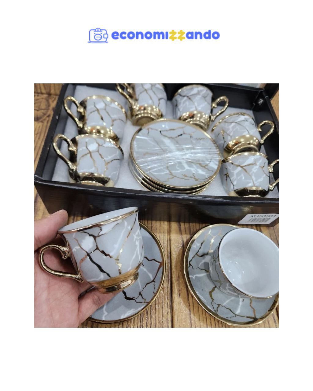 Xícara de café kit com 12 peças de Cerâmica em porcelana
