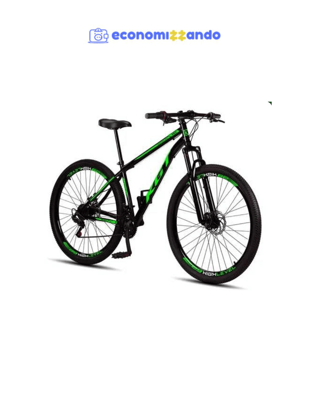 Bicicleta Aro 29 Aço Carbono Ksvj Freios Disco Suspensão 21v