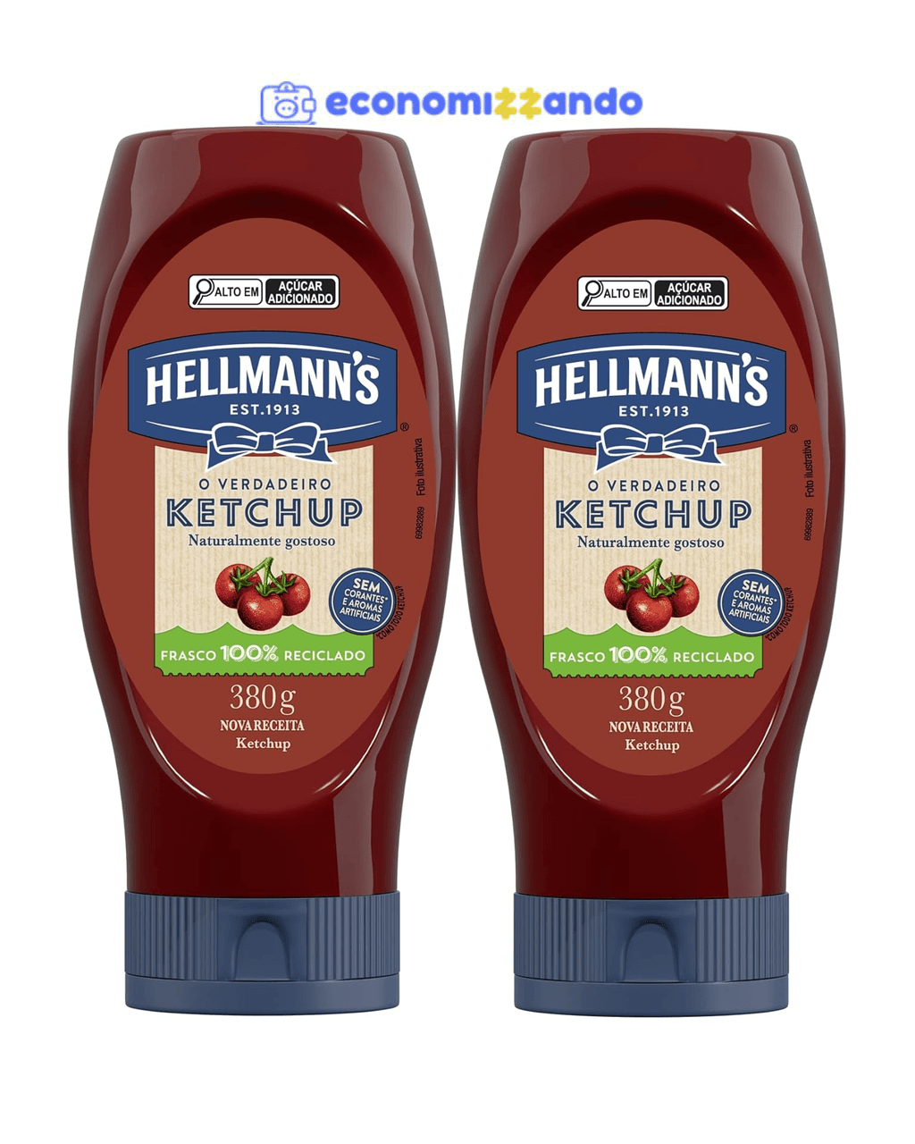 Pack Ketchup Hellmann's Squeeze 2 Unidades 380g 