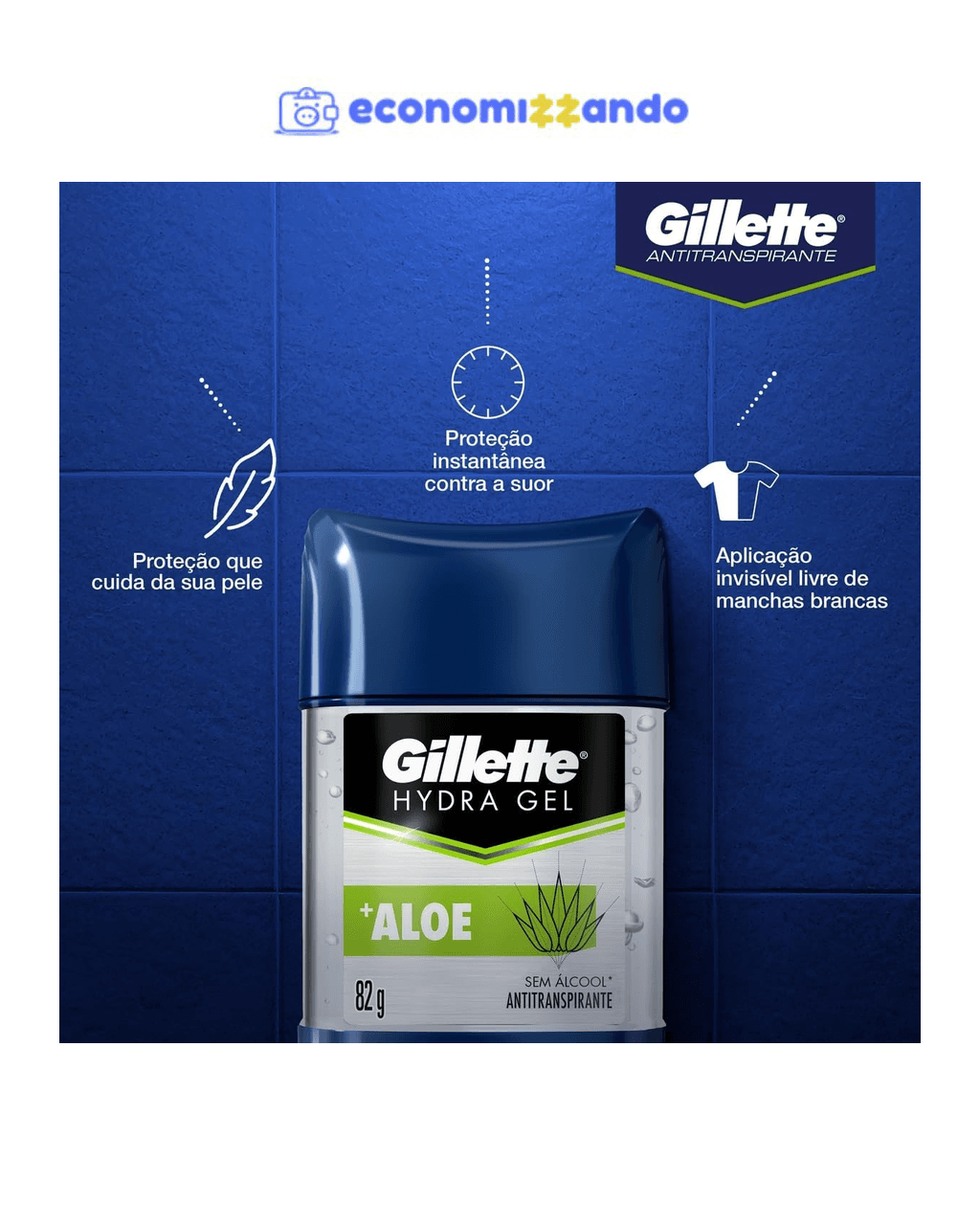 Gillette Desodorante Gel Antitranspirante Hydra Gel Aloe 82G 