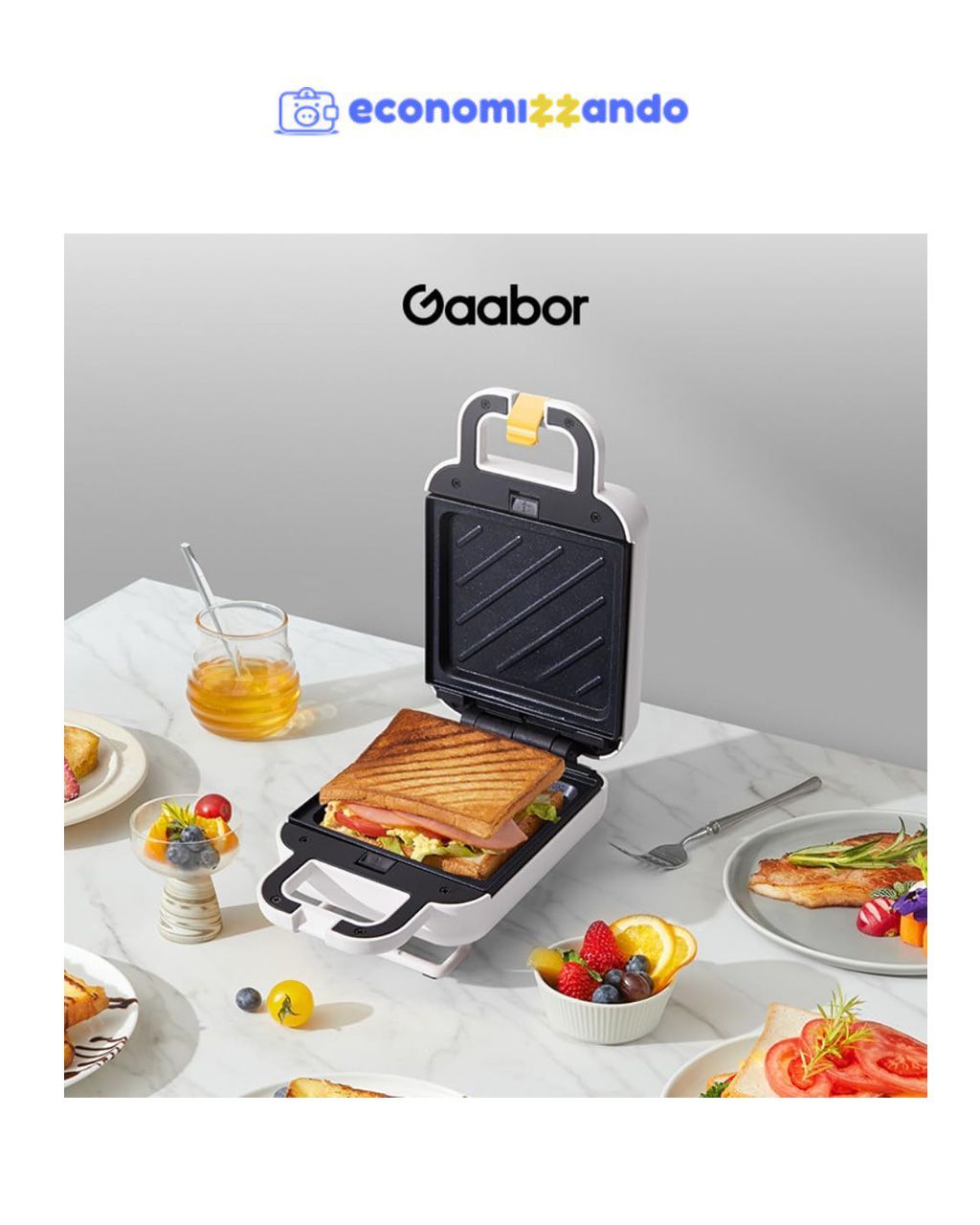 Mini Sanduicheira Elétrica Grill Antiaderente 600w 127v - Gaabor