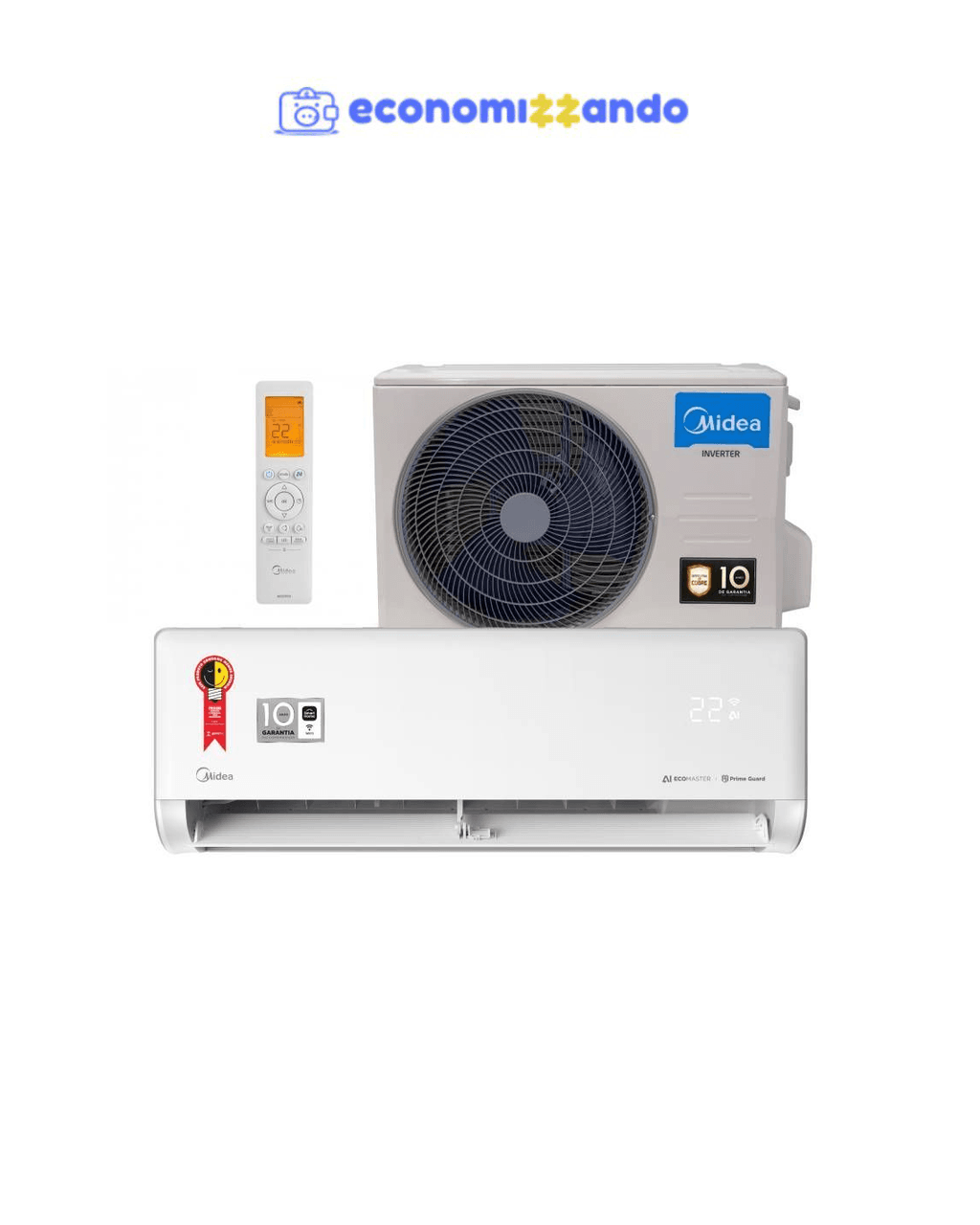Ar Condicionado Split Inverter Midea AI Ecomaster 9000 BTUs Frio 220V 38EZVCA09M5