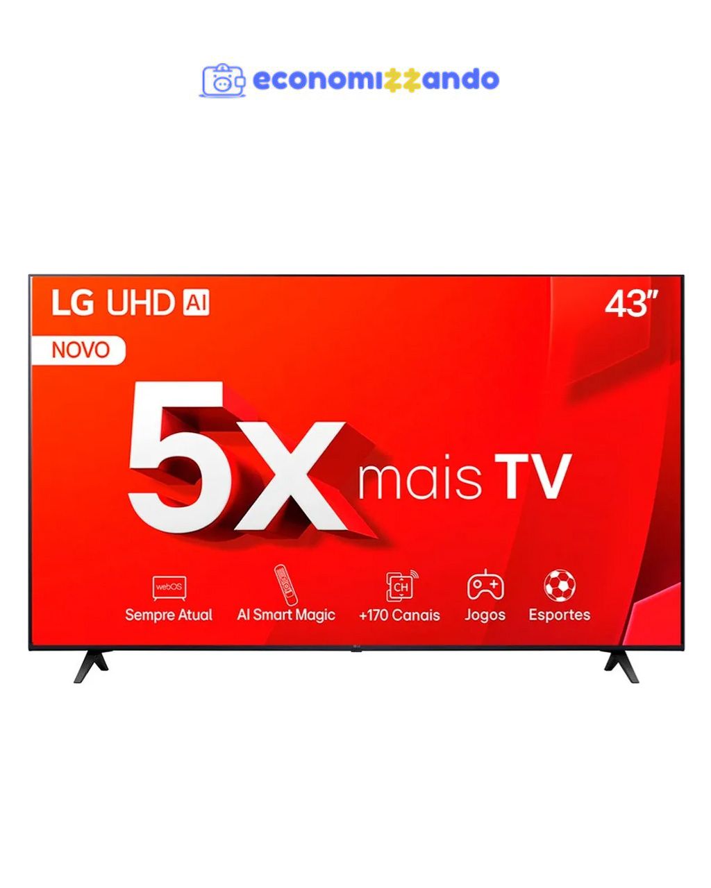 Smart Tv De 43 LG Tu801c 43tu801c0sa Com Tela Led 4k - Preto