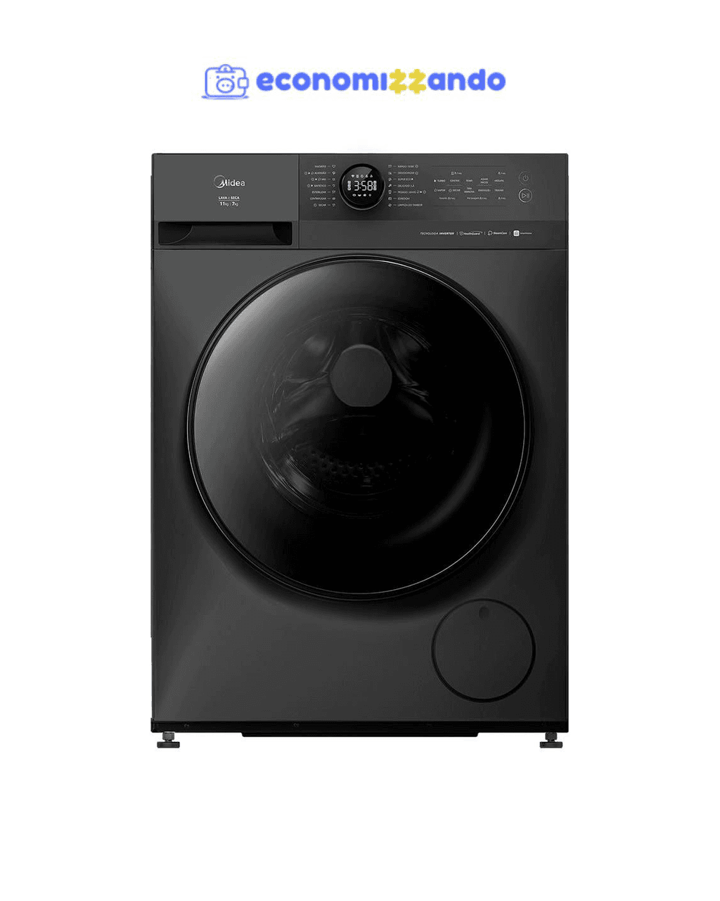 Lavadora de Roupas Lava e Seca Midea 11 Kg Titanium 127V MF201D110WB/GK-01