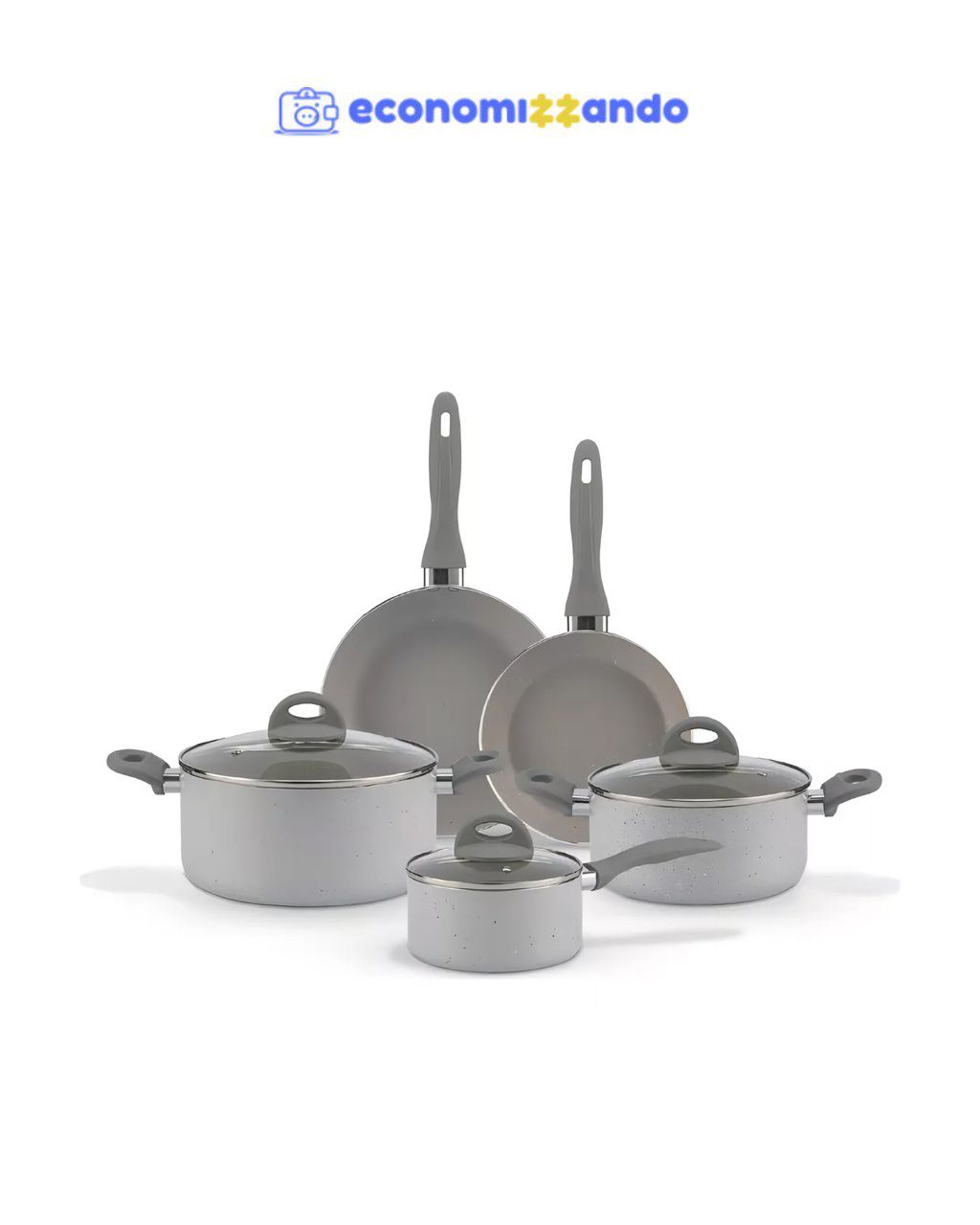 Jogo De Panelas 5 Peças Ceramic Life Marble Blend Brinox 