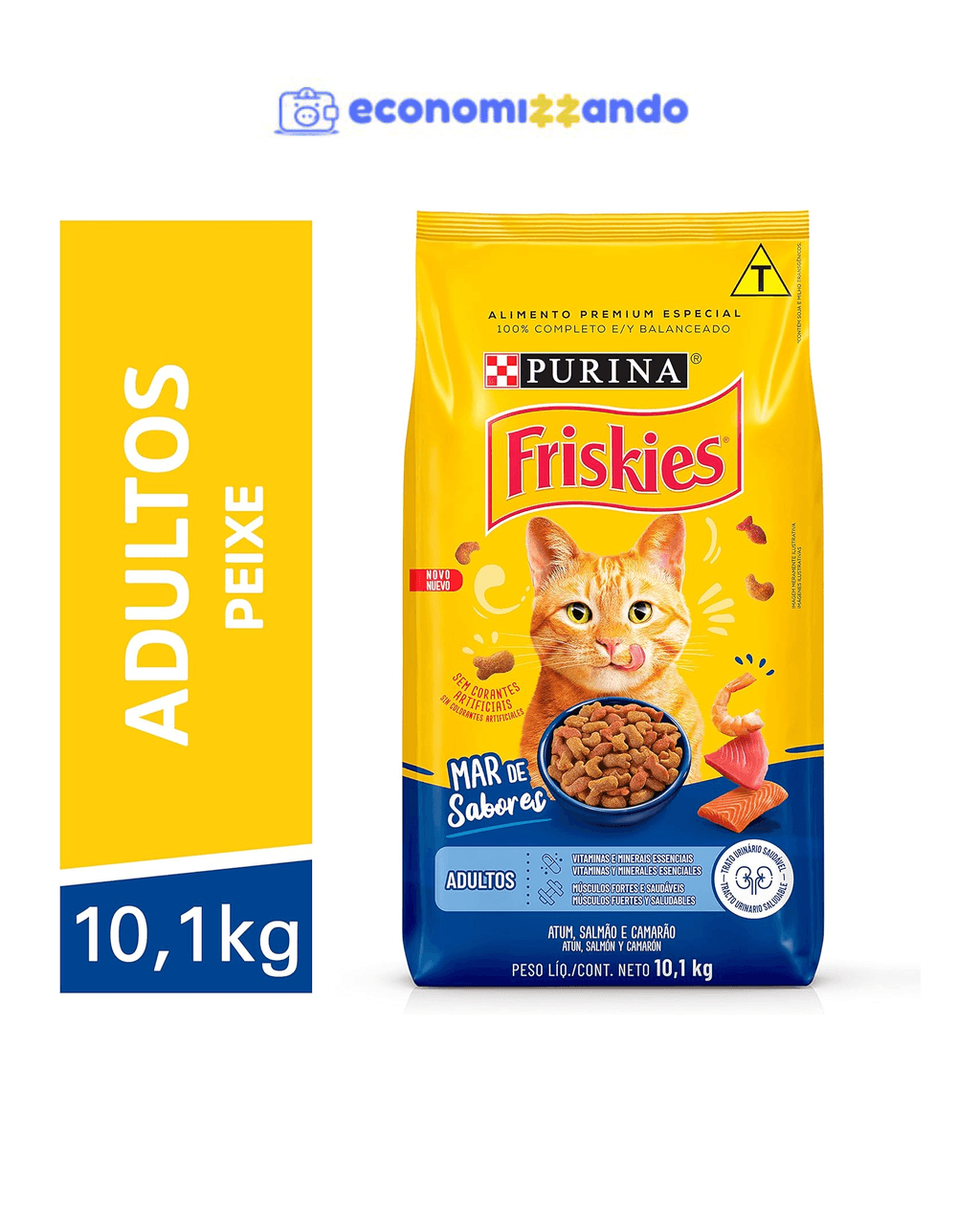 Ração p/ Gatos Friskies (10,1Kg) - Peixe e Frutos do Mar