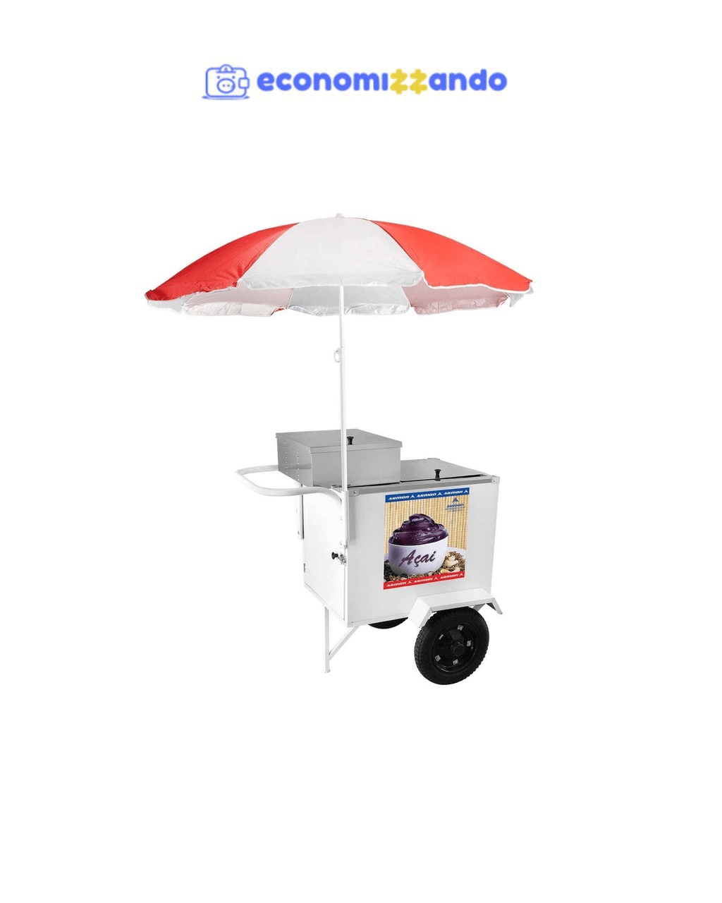 Carrinho de Açaí Armon - Street Food Luxo com Guarda-sol