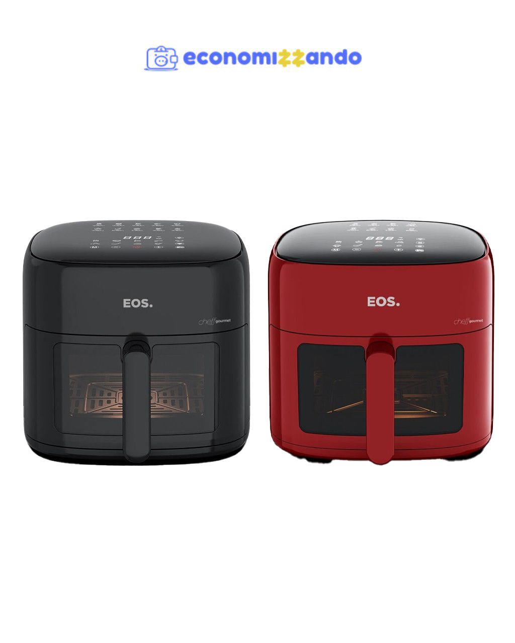 Fritadeira Sem Óleo Air Fryer Eos Chef Gourmet 6.2 Litros Compacta Digital Vermelho Eaf60v 110v
