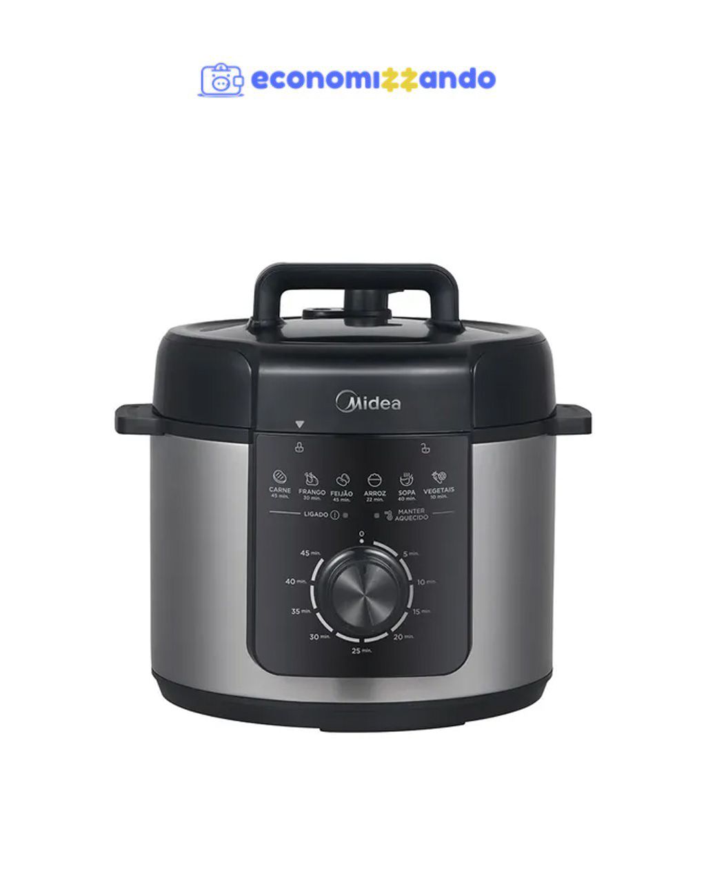 Panela De Pressão Mecânica Preta E Inox 4l Midea - 220V