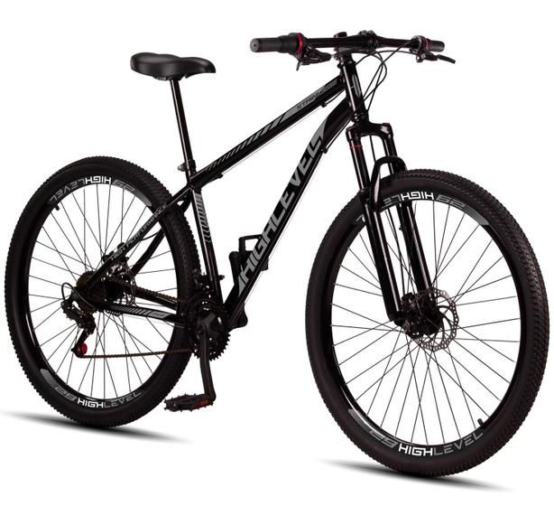 Bicicleta Aro 29 Aço Carbono Highlevel Freios a Disco Suspensão 21 marchas - Highlevel Bikes