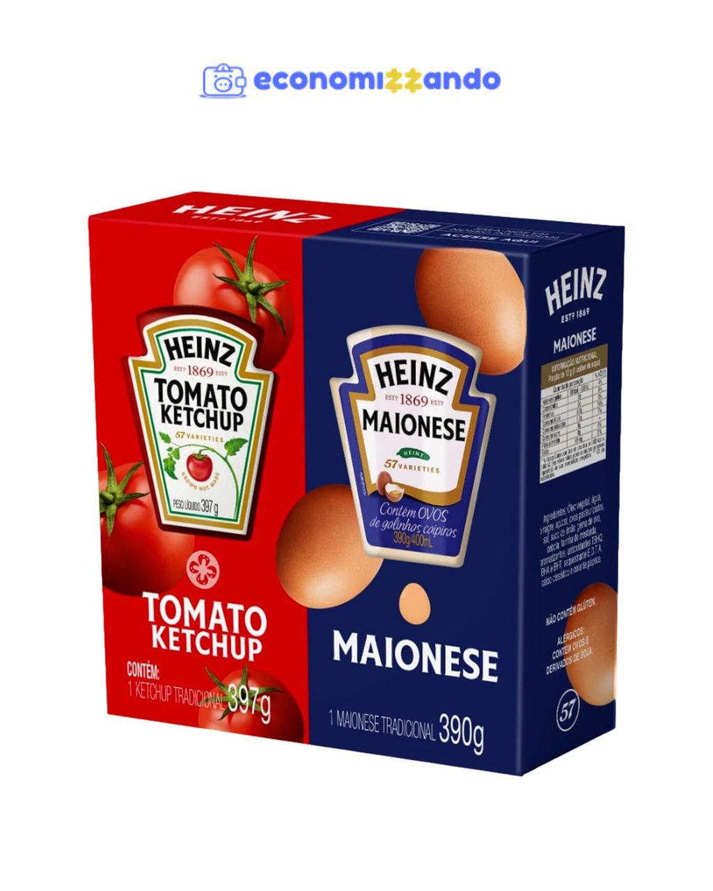 Heinz Pack Ketchup 397G   Maionese 390G
