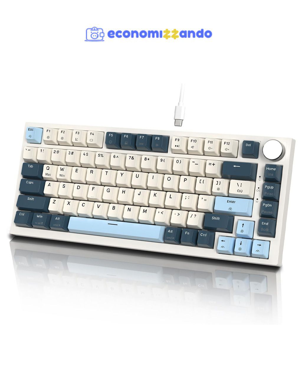 ATTACK SHARK K85 Rapid Trigger 75% RGB com fio (Azul)