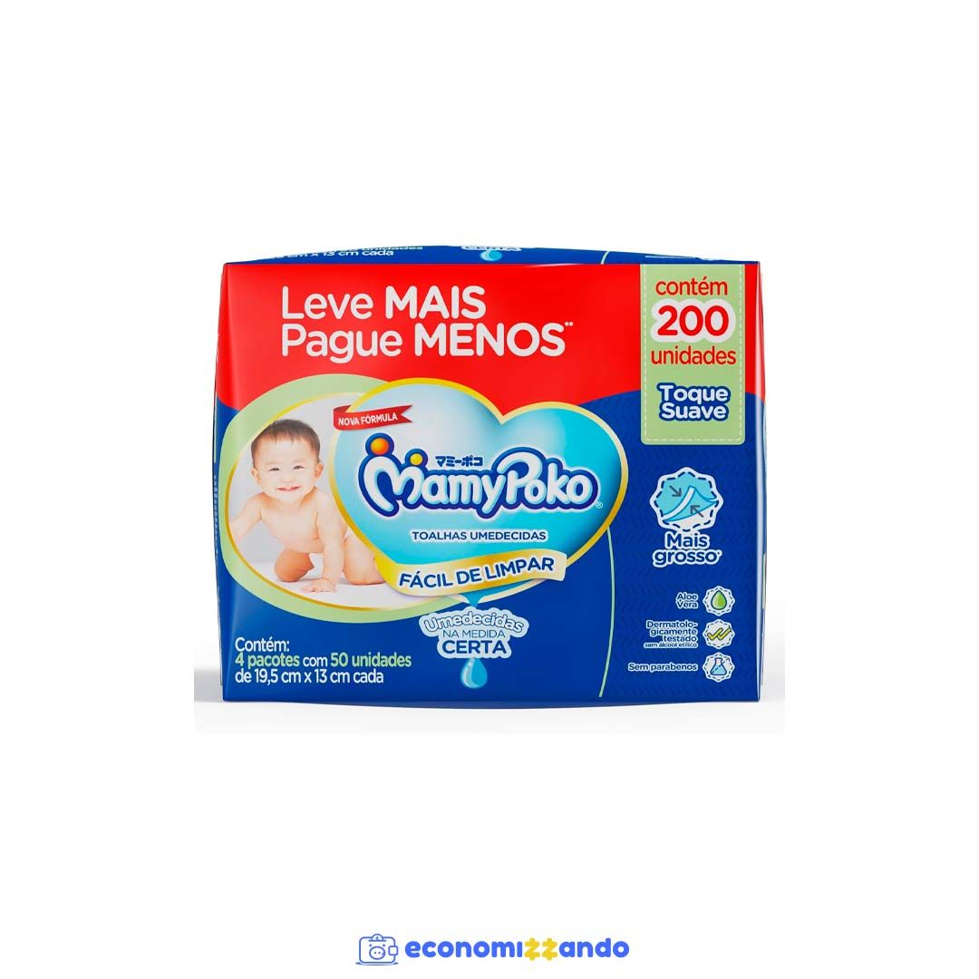 MamyPoko Lenços Umedecidos Toque Suave 200 Unidades