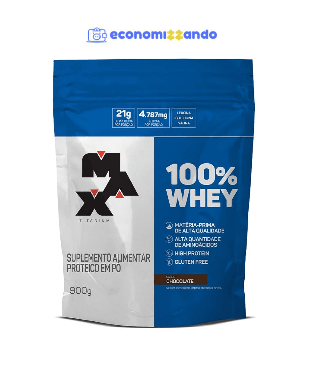 Max Titanium 100% Whey - 900G Refil Chocolate