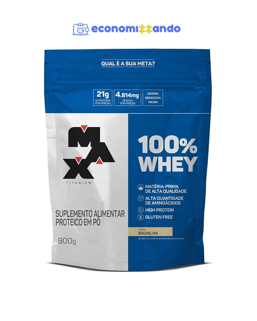 100% Whey Refil (900G) - Baunilha - Max Titanium