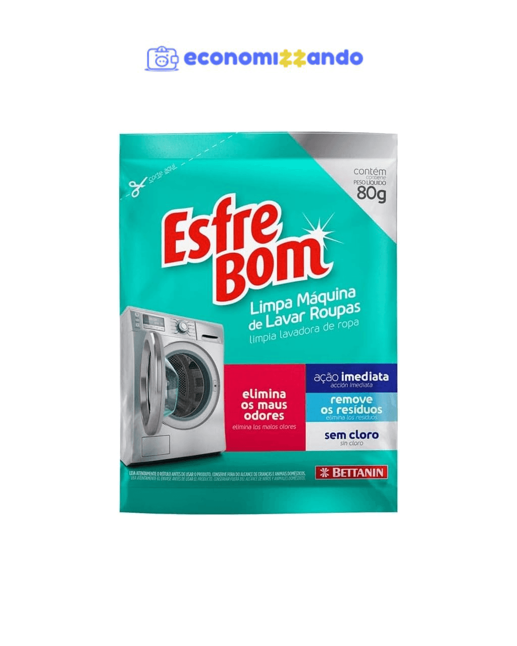 EsfreBom - Limpa Máquina de Lavar Roupas Sachê de 80G