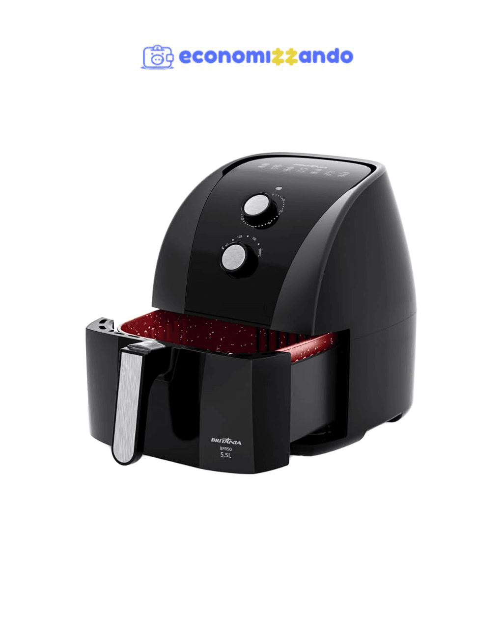 Fritadeira Air Fryer Britânia 5,5L 1500W BFR50 Redstone 220V