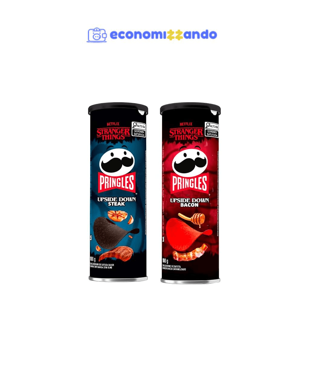 Pack Pringles Stranger Things Bacon 100g e Steak 100g