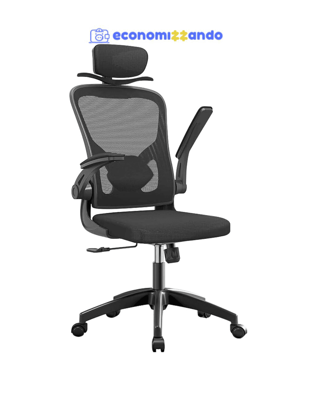Cadeira de escritório ergonômica com estofado de mesh