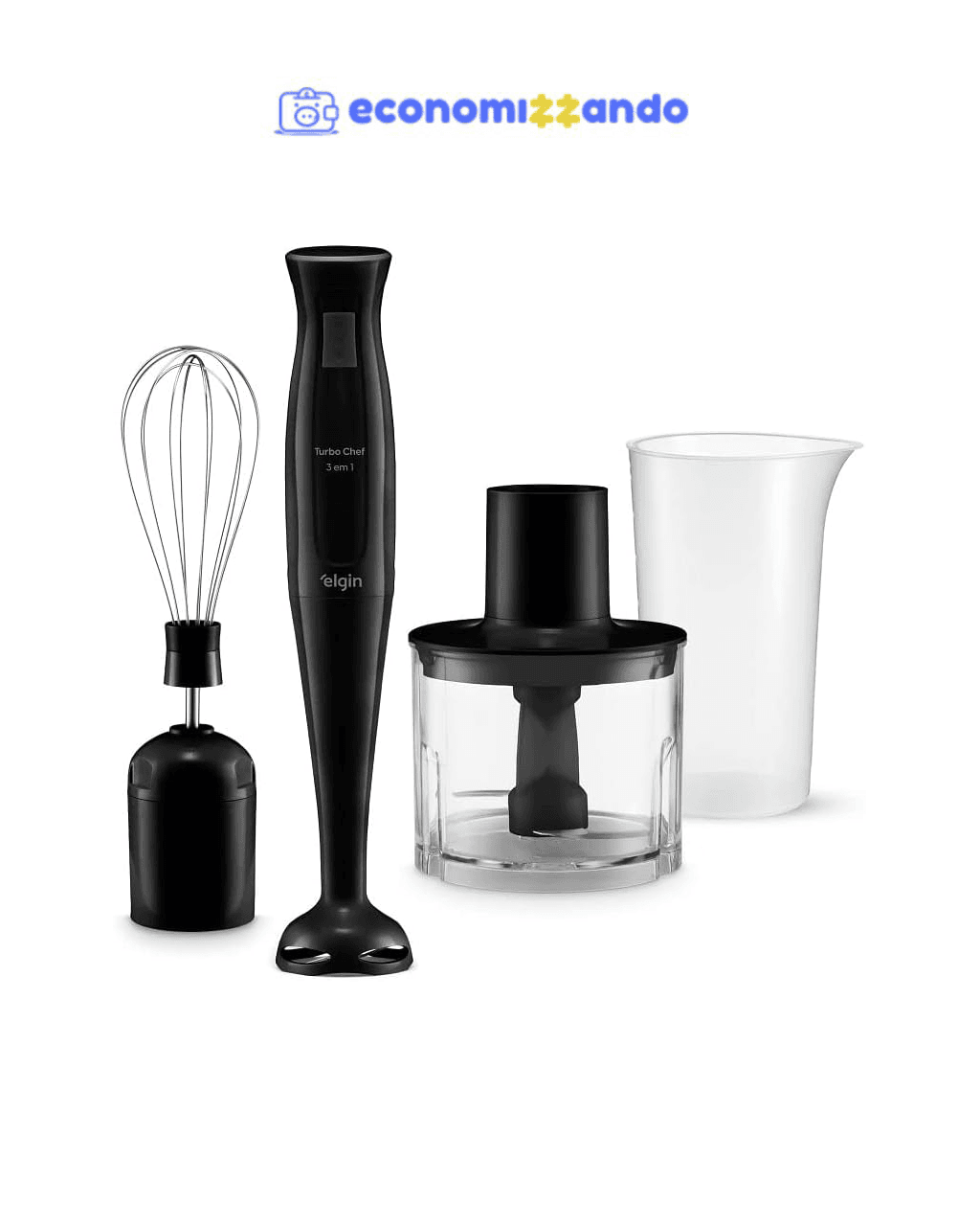 Mixer Vertical Turbo Chef Elgin 3 em 1 200W Preto 110v