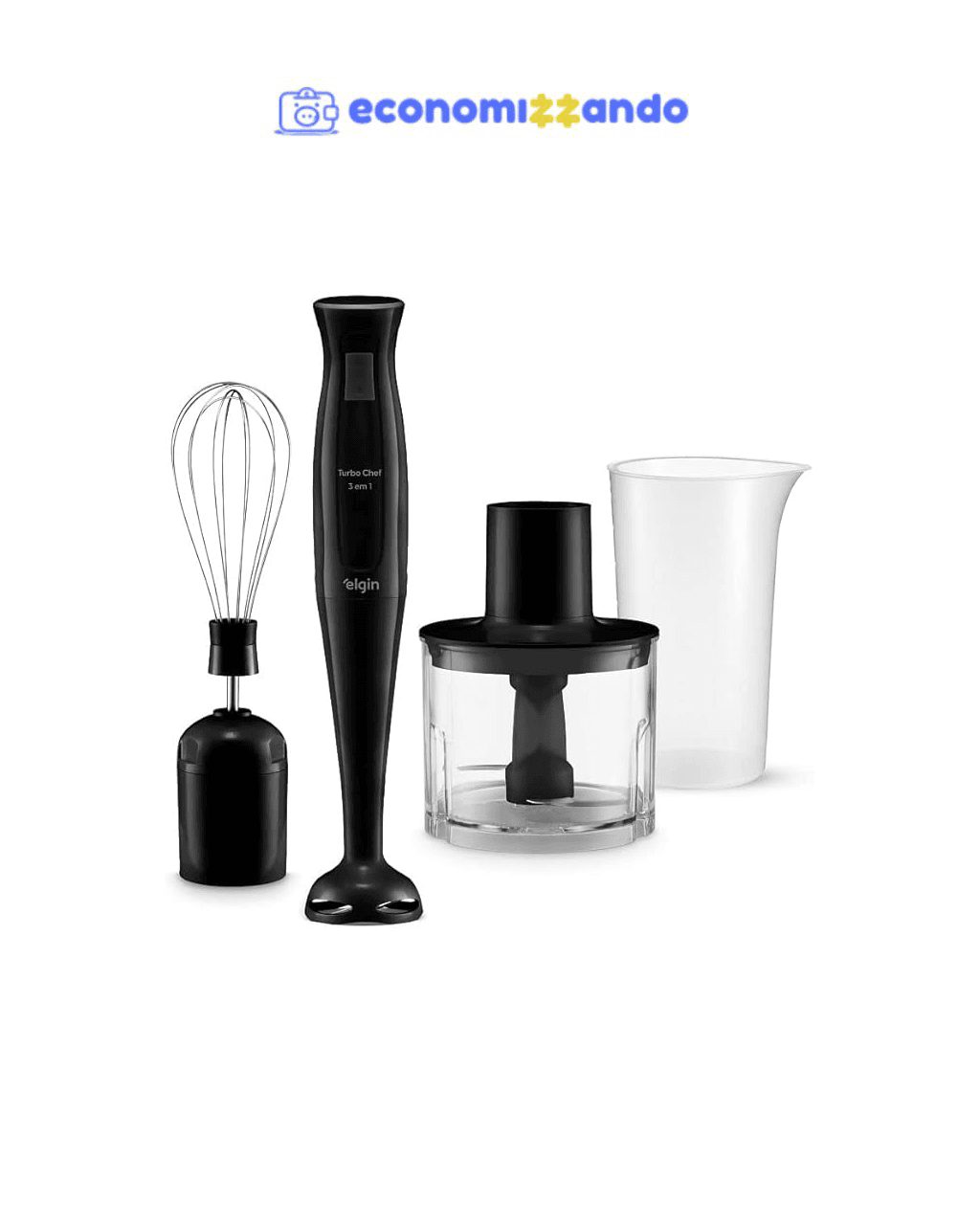Mixer Vertical Turbo Chef Elgin 3 em 1 200W Preto 220v