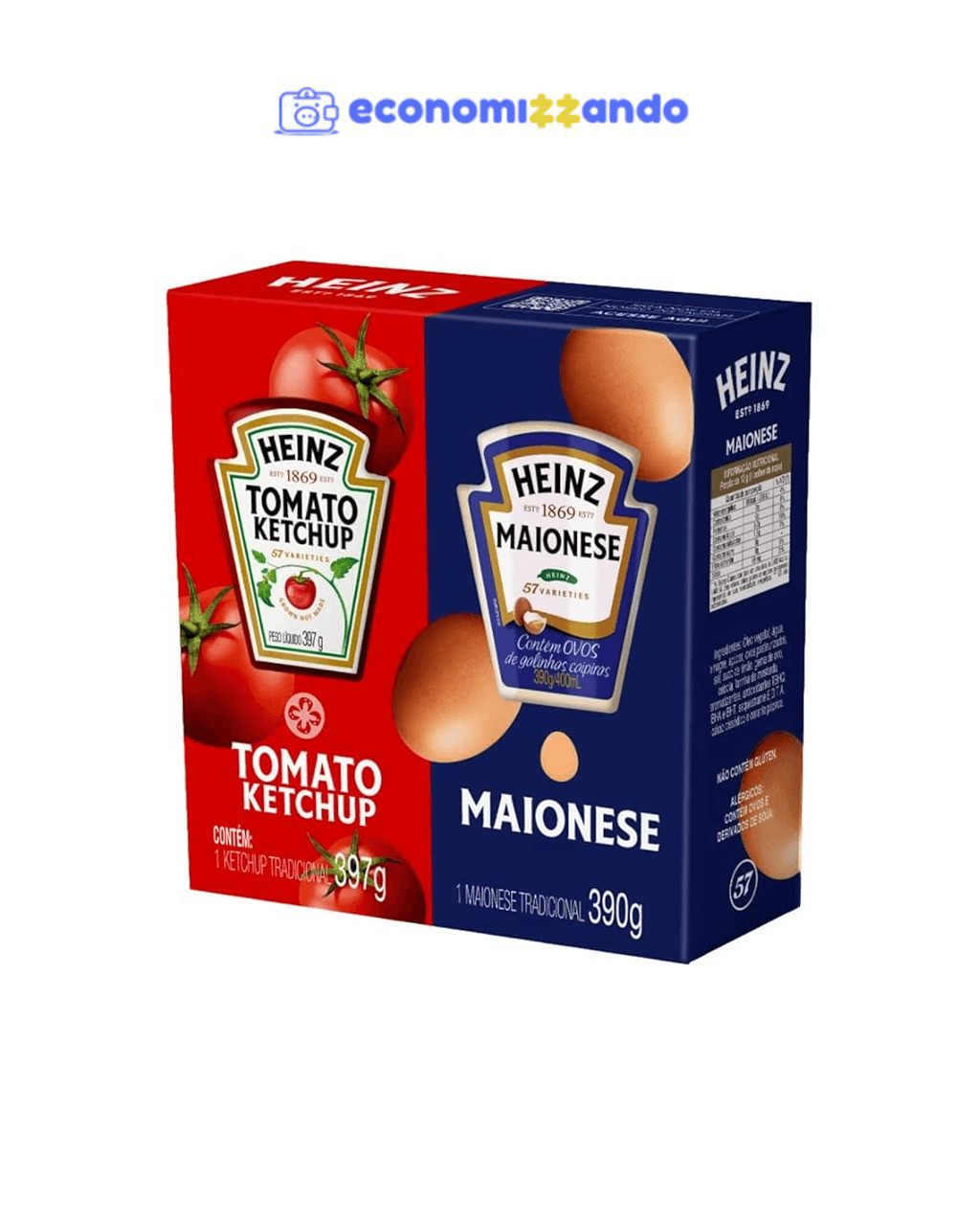 Heinz Pack Ketchup 397G + Maionese 390G